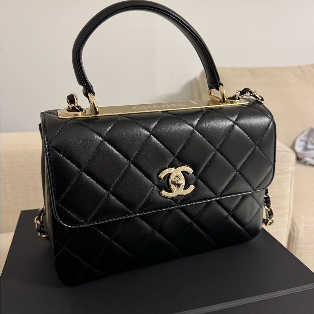 Chanel Black Quilted Leather Handbag